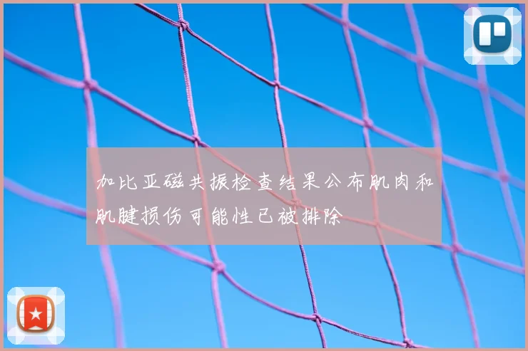 加比亚磁共振检查结果公布肌肉和肌腱损伤可能性已被排除