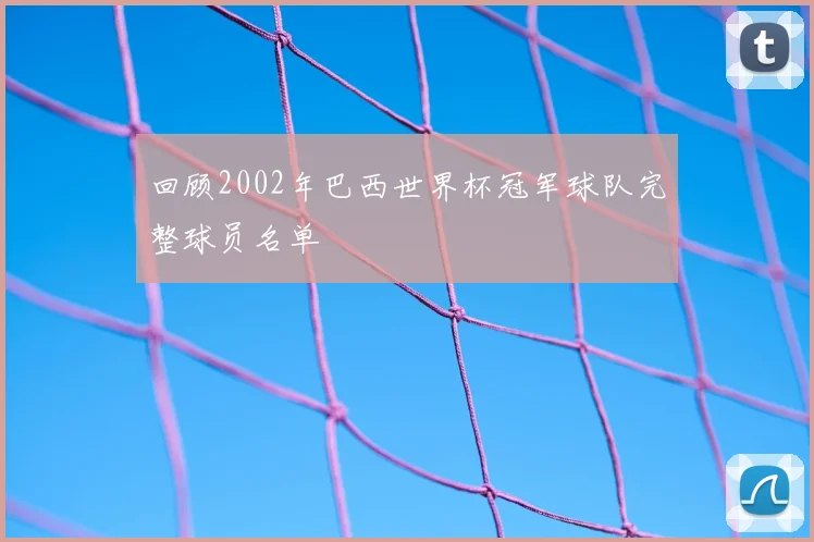 回顾2002年巴西世界杯冠军球队完整球员名单